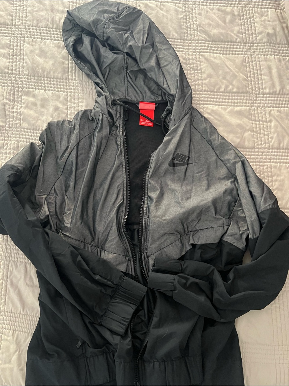 Nike Hooded Lightweight Jacket in Black and Gray